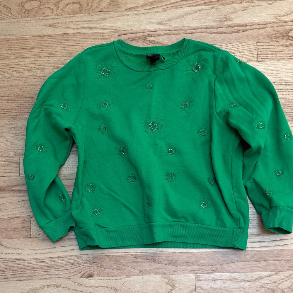 Desigual Vibrant Green Sweatshirt with Beading